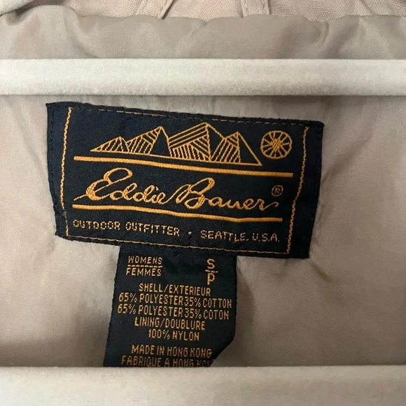 Eddie Bauer Women’s Beige Outdoor Utility Jacket Parka Vintage Coat Size Small - Picture 6 of 13